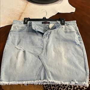 Charlotte Russe Light Wash Denim Mini Skirt